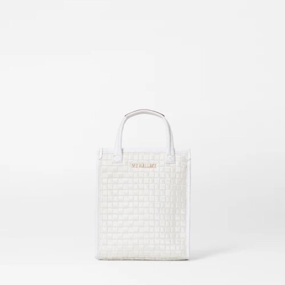 MZ Wallace Handbags - MZ Wallace  Micro Woven Box Tote  Color: Pearl Metallic $255